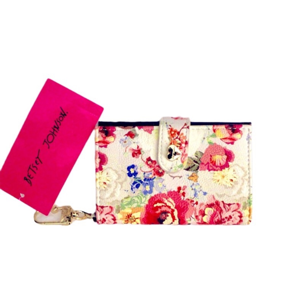Betsy Johnson Floral Snap Wallet NWT